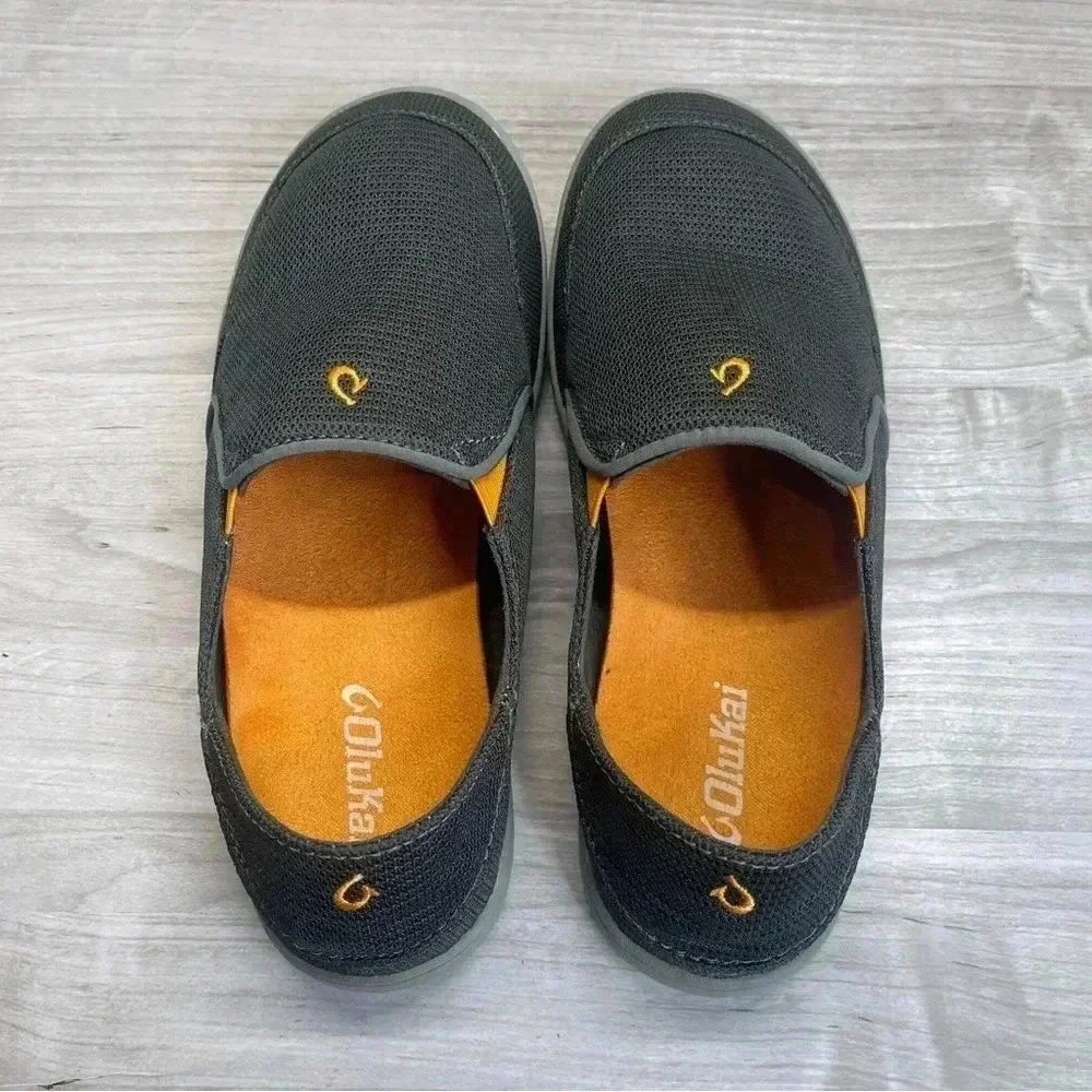 Olukai Nohea Gray Mesh Casual Comfort Slip On Shoes Men’s Size 8.5